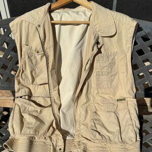 Vintage Façonnable Safari Utility Vest – Tan Cotton – 80s/90s – Multi-Pocket